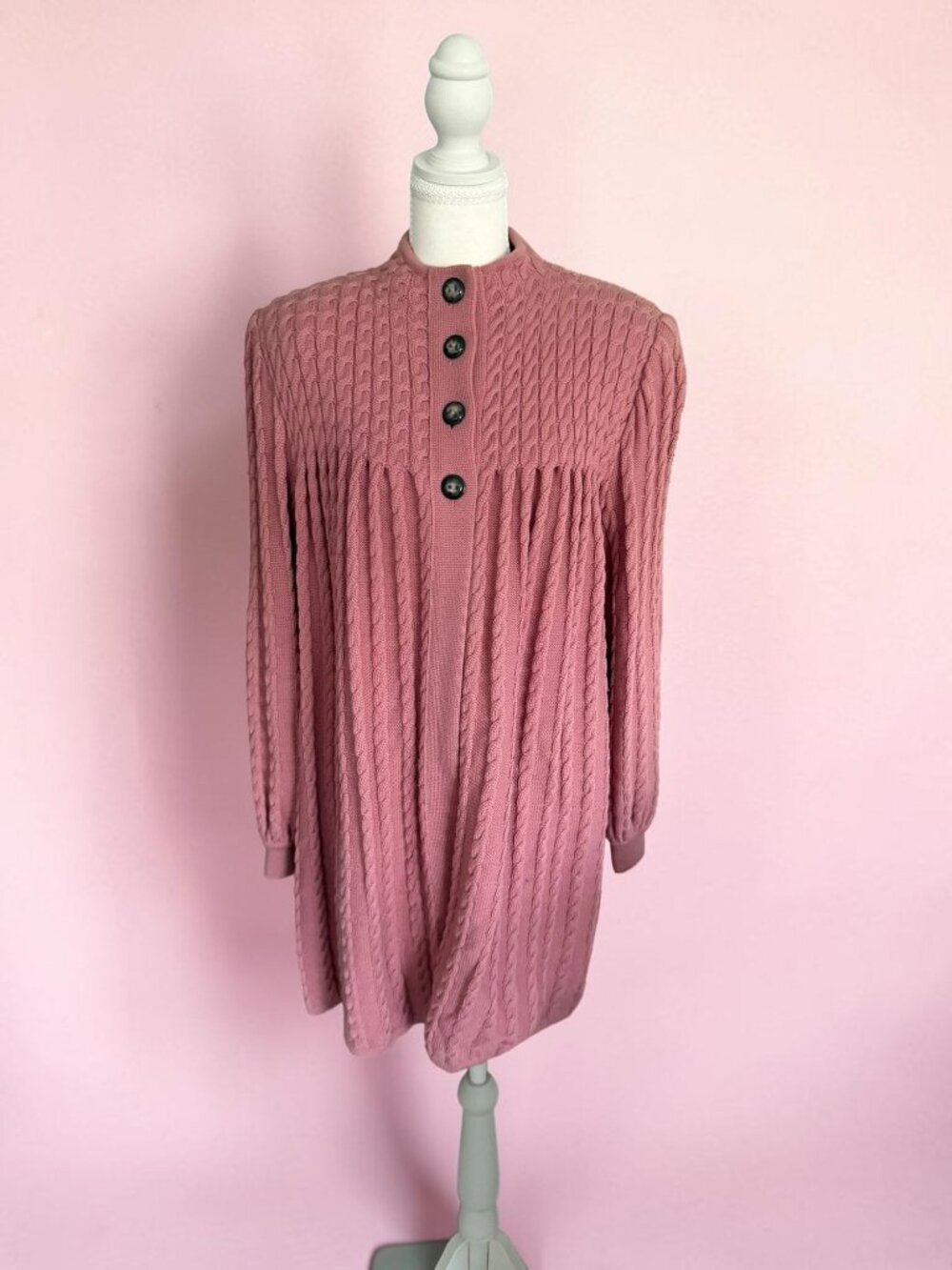 VALENTINO Miss V Vintage Pink Knit Sweater Dress Size US 4